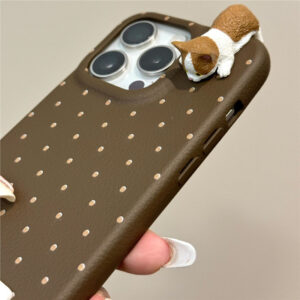 Brown Dot Cat iPhone Case